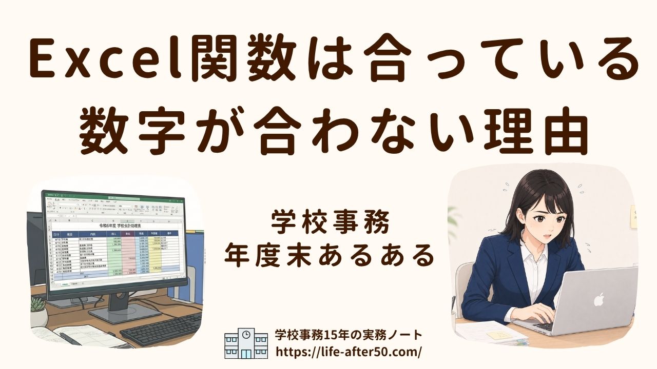 学校事務のExcel関数は合ってるのに数字が合わない原因と対処法｜年度末あるある