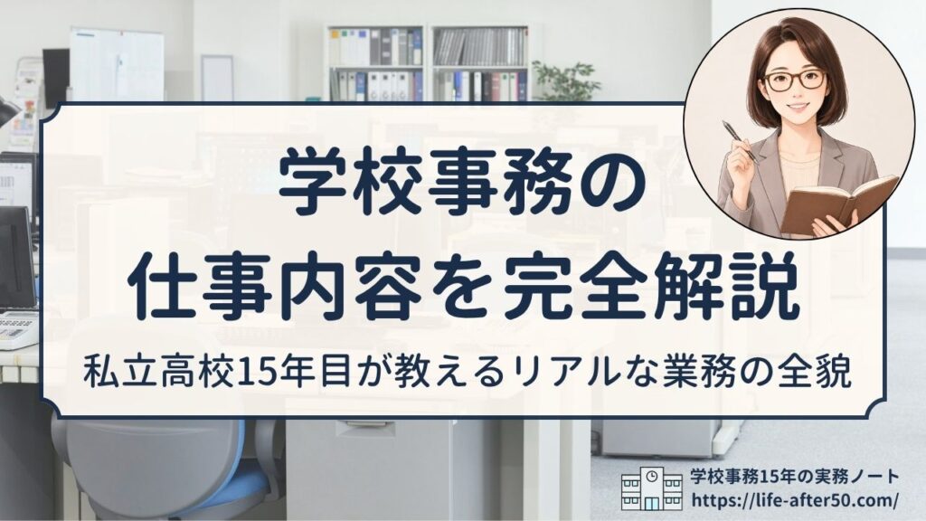 学校事務の仕事内容を私立高校15年目の現役事務主任が完全解説｜業務カテゴリー・1日の流れ・年間スケジュール