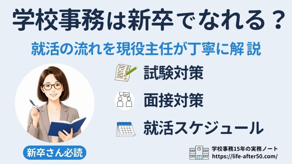 学校事務は新卒でもなれる？新卒の就活生へ試験学習の進め方や面接対策、就活スケジュールを現役主任が解説