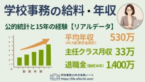 学校事務の給料と年収のリアルデータ、公的統計と事務主任15年の経験