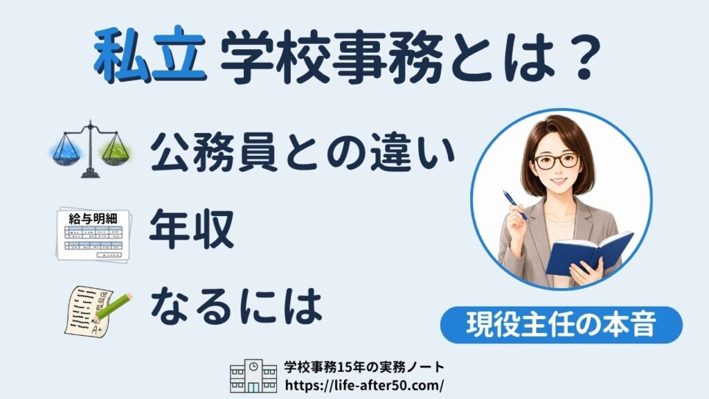 私立学校事務とは？公務員との違い・年収・なるには？を現役主任が解説