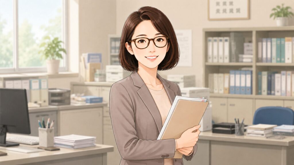 ブログの著者で、学校事務職を15年勤めている、えりか主任です。