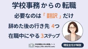 学校事務からの転職を解説する記事のアイキャッチ